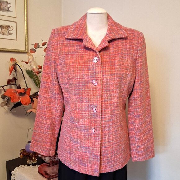 NWT Women’s Lined Pink Blazer Jacket Spring Fall Winter Jackets Tag Size 12 L - Picture 1 of 9